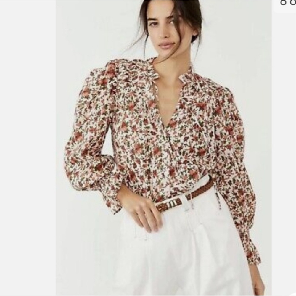 Free People‎ Meant To Be Top Size Large NWOT Cottagecore 100% Cotton Prairie
